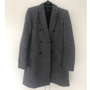 APC double breasted herringbone wool coat - Small
